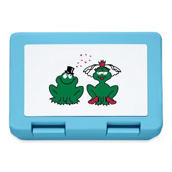 Hochzeit - JGA - Braut - Paar - Froschpärchen - 3C - Brotdose - Saphirblau - Vorne