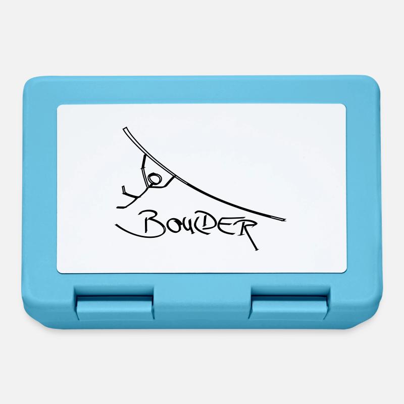 Boulder bouldern Strichmännchen Klettern Kletterer - Brotdose - Saphirblau