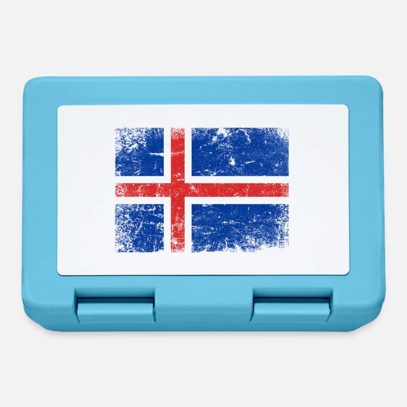 Islande Drapeau Iceland Islands - Boîte à goûter - bleu saphir