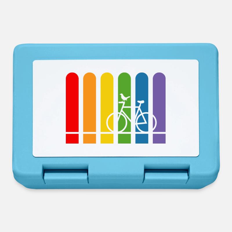Vélo arc-en-ciel arrondi - Boîte à goûter - bleu saphir