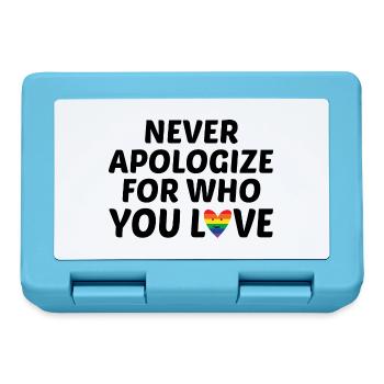 Never Apologize For Who You Love Rainbow Pride Lgb - Brotdose - Saphirblau - Vorne