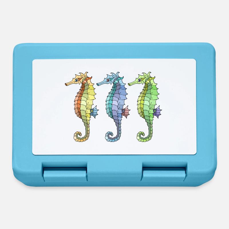 Hippocampes - Boîte à goûter - bleu saphir