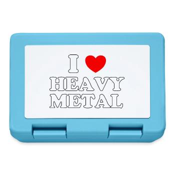 I love Heavy Metal, Musician, Guitarist, Bassist - Lunchbox - sapphire blue - Front