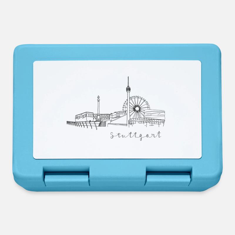 Stuttgart Skyline - Brotdose - Saphirblau