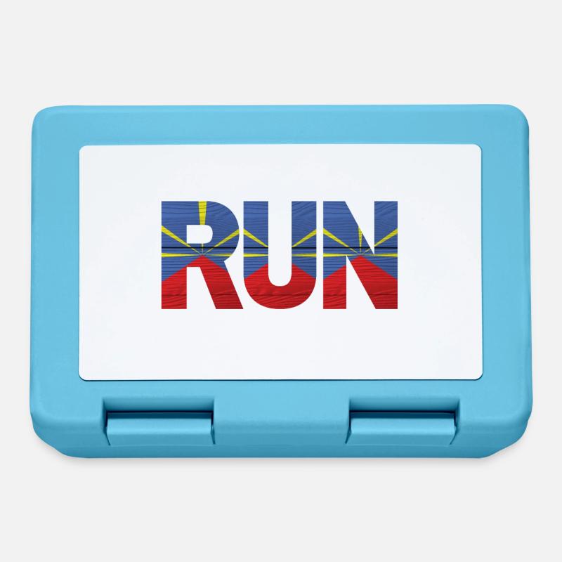Run île de la Réunion drapeau - Boîte à goûter - bleu saphir