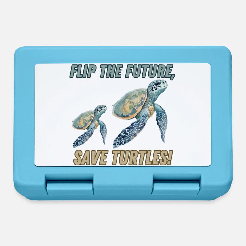 flip the future, save turtles! - Lunchbox - sapphire blue