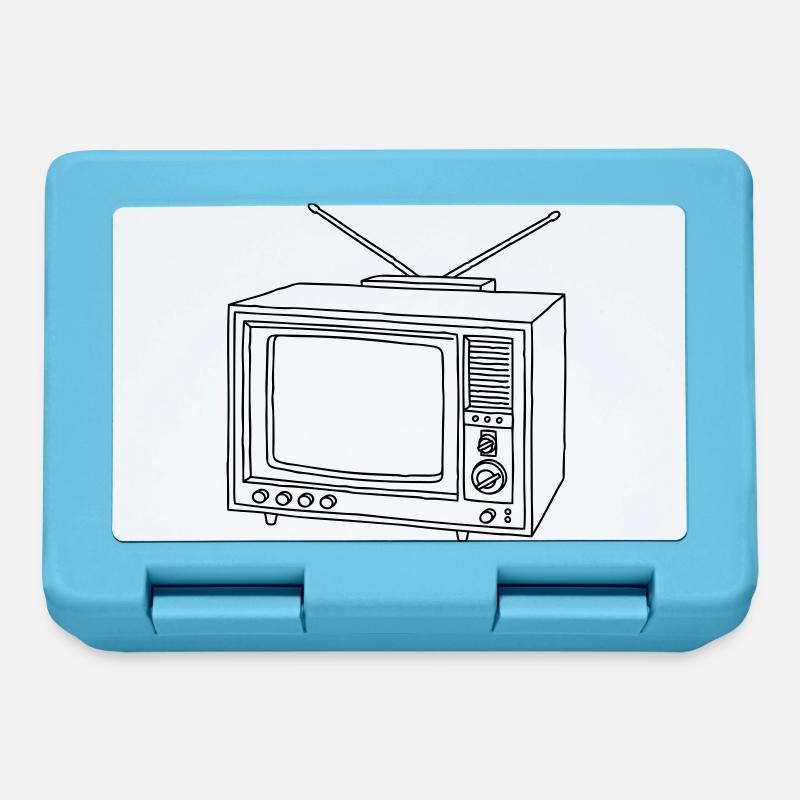 Fernseher Fernsehapparat - Brotdose - Saphirblau