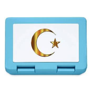 Türkei Flagge in Gold Sehr Edel - Brotdose - Saphirblau - Vorne