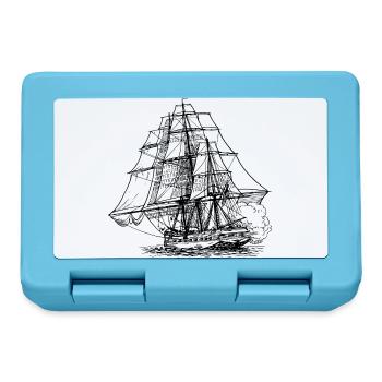 pirate ship boat pirat piratenschiff schiff skull1 - Brotdose - Saphirblau - Vorne
