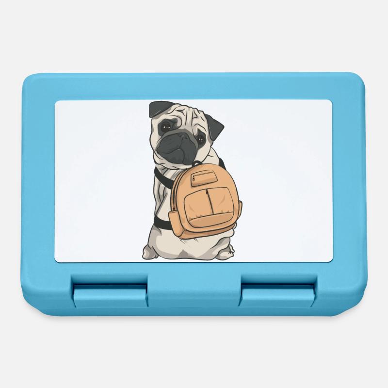 MOPS ON TRAVEL / PUG WITH A BACKPACK - Lunchbox - sapphire blue