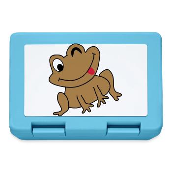 Frosch Idee Glücklich Cartoon Kinder Geschenk - Brotdose - Saphirblau - Vorne