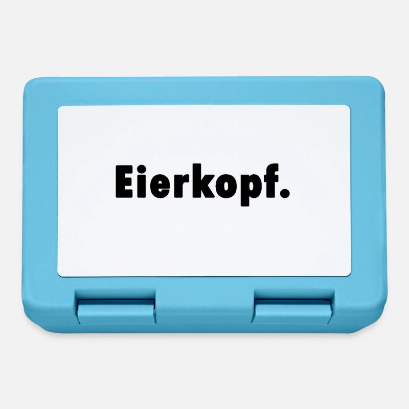 Eierkopf. Shirt Geschenk - Brotdose - Saphirblau