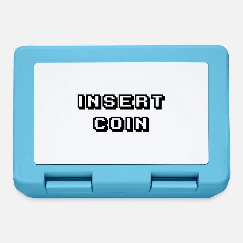 Arcade Insert Coin schwarz - Brotdose - Saphirblau