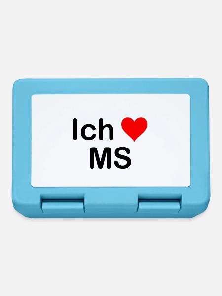 Ich liebe MS - Münster | Heimat | Geschenk - Brotdose - Saphirblau