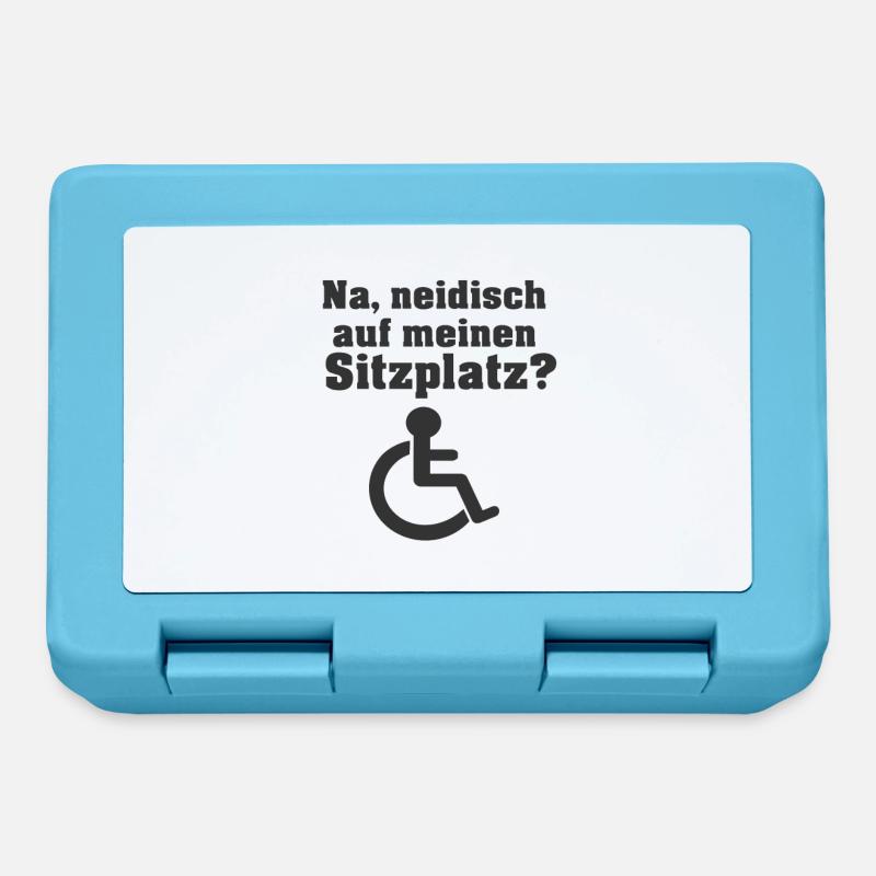 Na, neidisch auf meinen Sitzplatz? Rollifahrer - Brotdose - Saphirblau