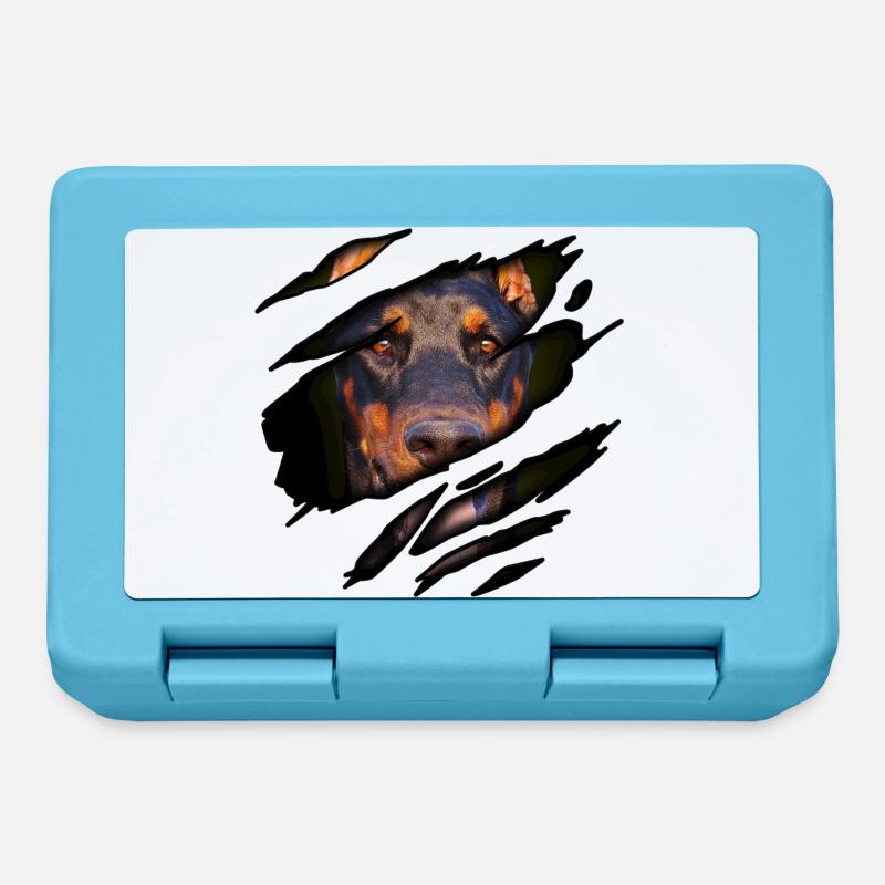 Doberman en moi - Boîte à goûter - bleu saphir