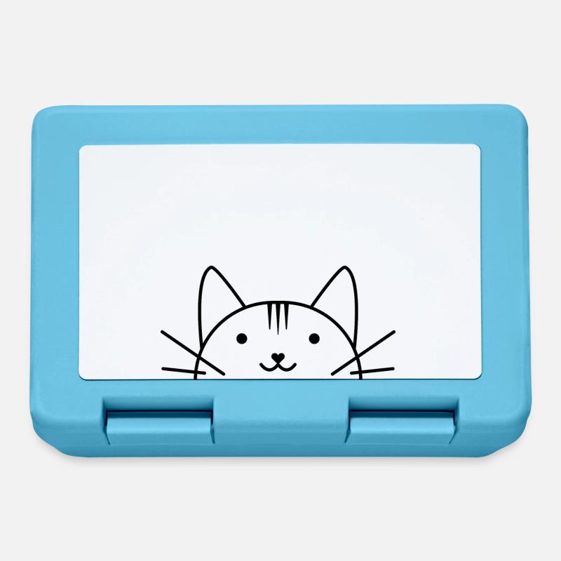 Style comique de tête de chat doux - Boîte à goûter - bleu saphir