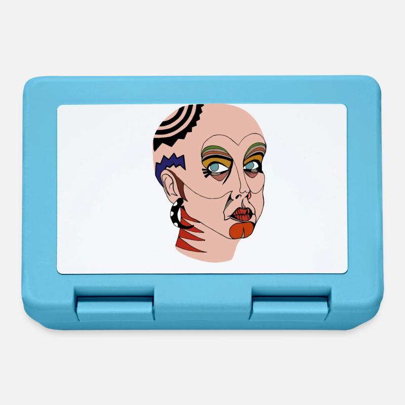 Femme tribale - Boîte à goûter - bleu saphir