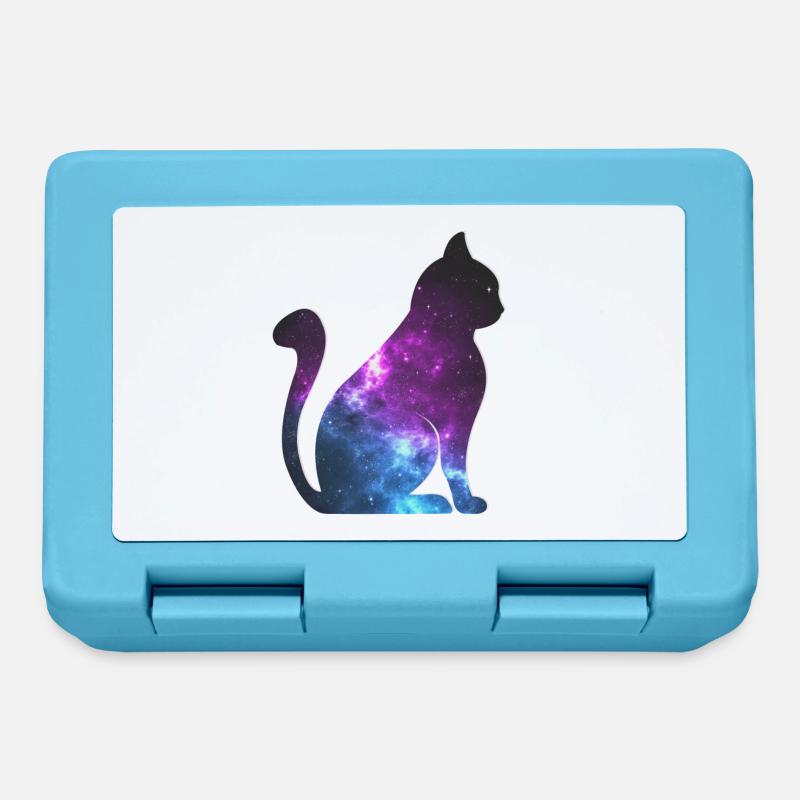 Galaxy Katze Weltraum Geschenk - Brotdose - Saphirblau