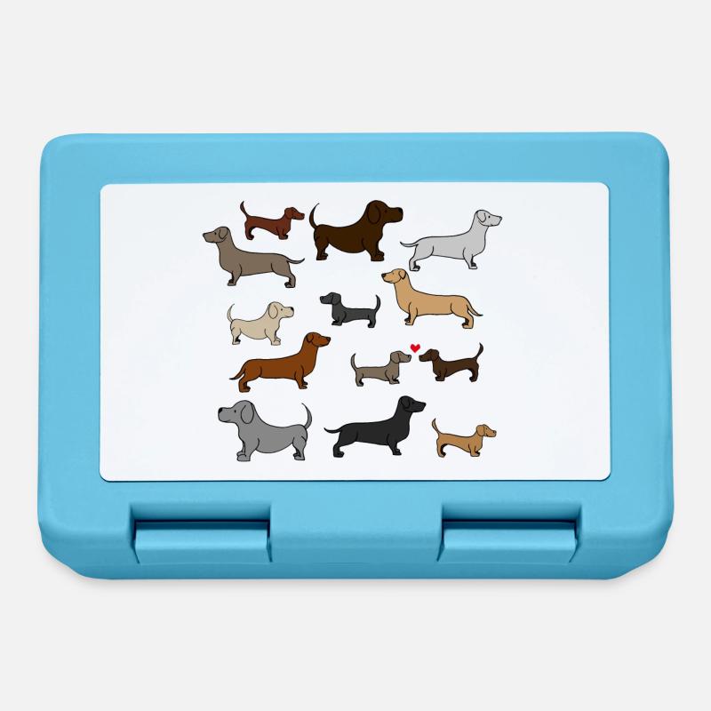super mignon teckel , idée cadeau , poster - Boîte à goûter - bleu saphir