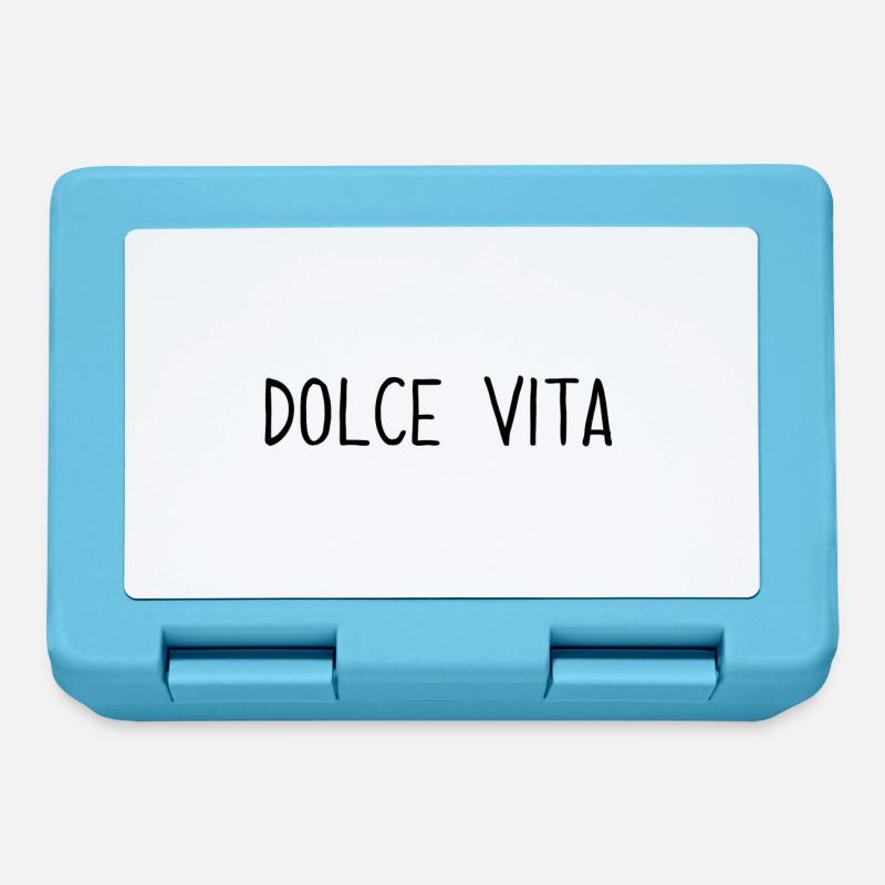 Spruch "Dolce Vita" - Brotdose - Saphirblau