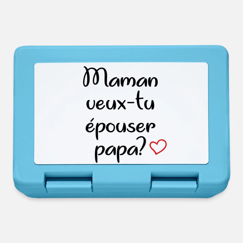 maman veux tu epouser papa - Boîte à goûter - bleu saphir