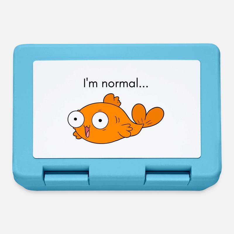 Idée de cadeau de poisson d'art drôle de poisson rouge - Boîte à goûter - bleu saphir