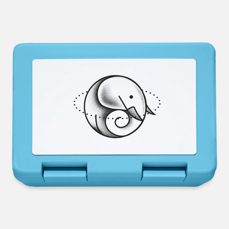 Elephant cute circle gray - Lunchbox - sapphire blue