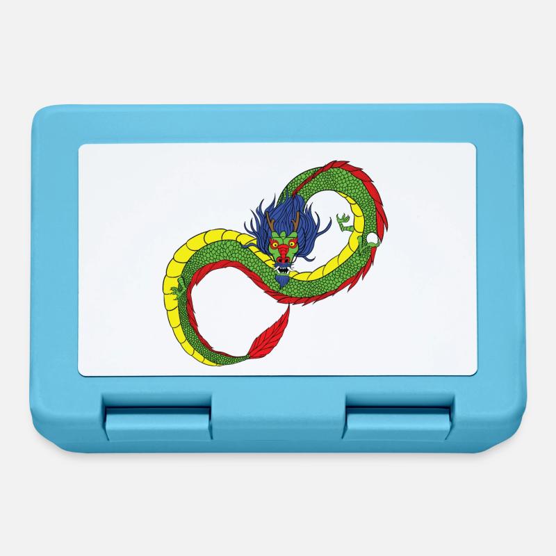 Drachen - Unendlichkeit - chinesischer Drache - Brotdose - Saphirblau