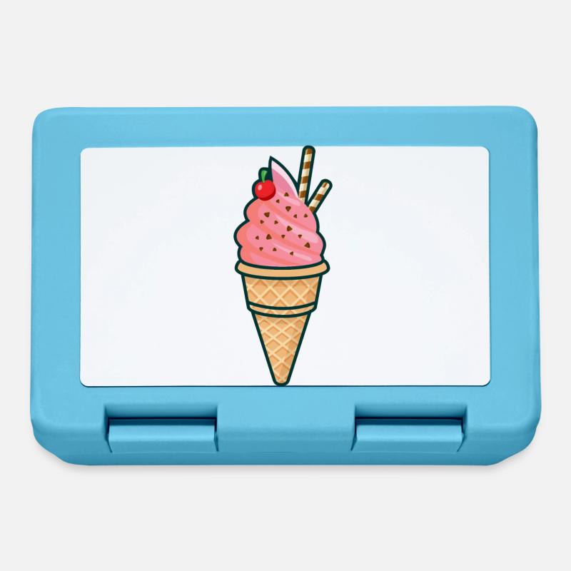 Glace, glace, été, soleil - Boîte à goûter - bleu saphir