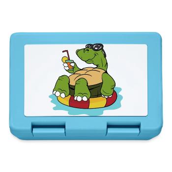 Summer tortoise turtles reptiles - Lunchbox - sapphire blue - Front