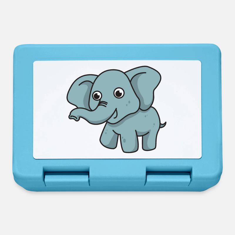 Elefant Comic Geschenk Tier Kind Rüssel niedlich - Brotdose - Saphirblau