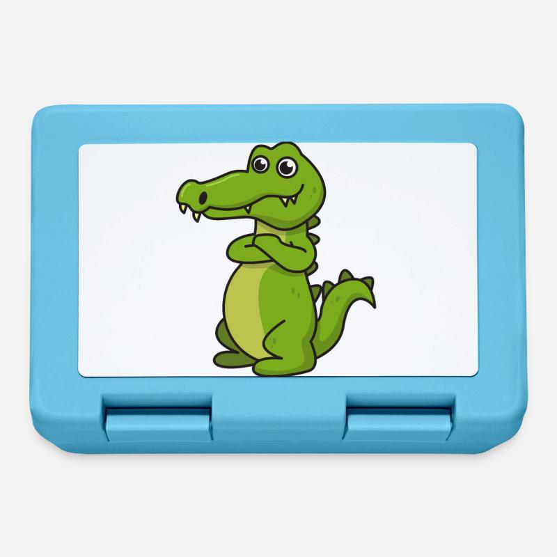 Krokodil Comic Geschenk Kroko Kind Echse Tier Nil - Brotdose - Saphirblau