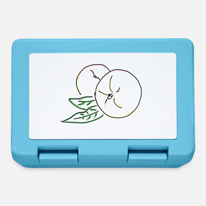 peach - Lunchbox - sapphire blue