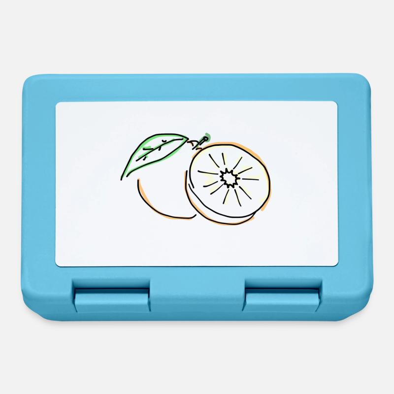 orange - Boîte à goûter - bleu saphir