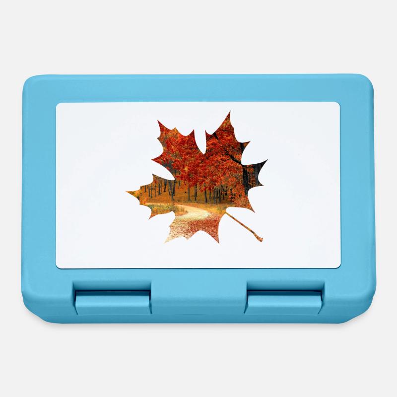 Feuillage de forêt de feuille d'érable automne - Boîte à goûter - bleu saphir
