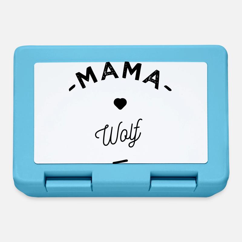 Mama wolf - - Brotdose - Saphirblau