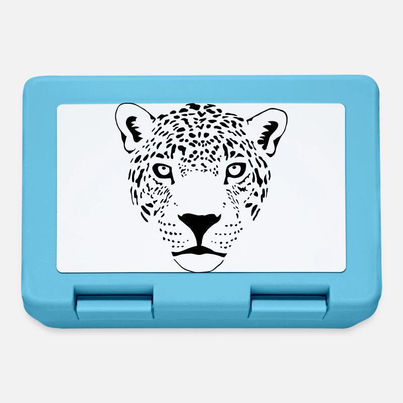katze gepard leopard tiger löwe panther cat - Brotdose - Saphirblau