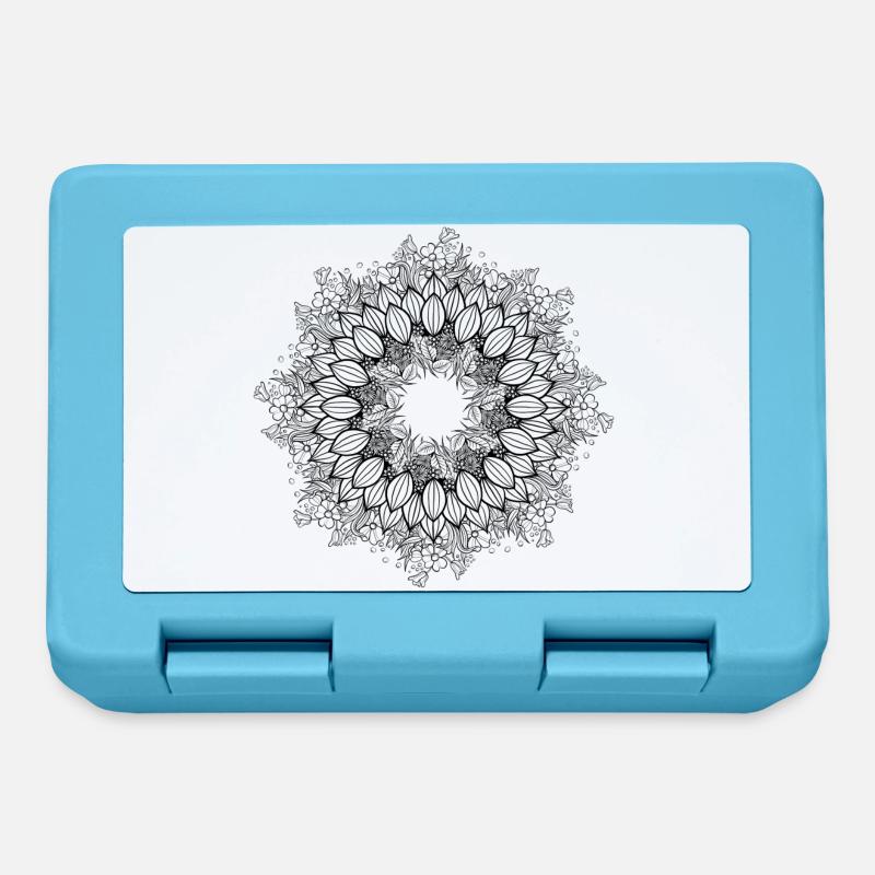 Couronne de fleurs - noir - Boîte à goûter - bleu saphir