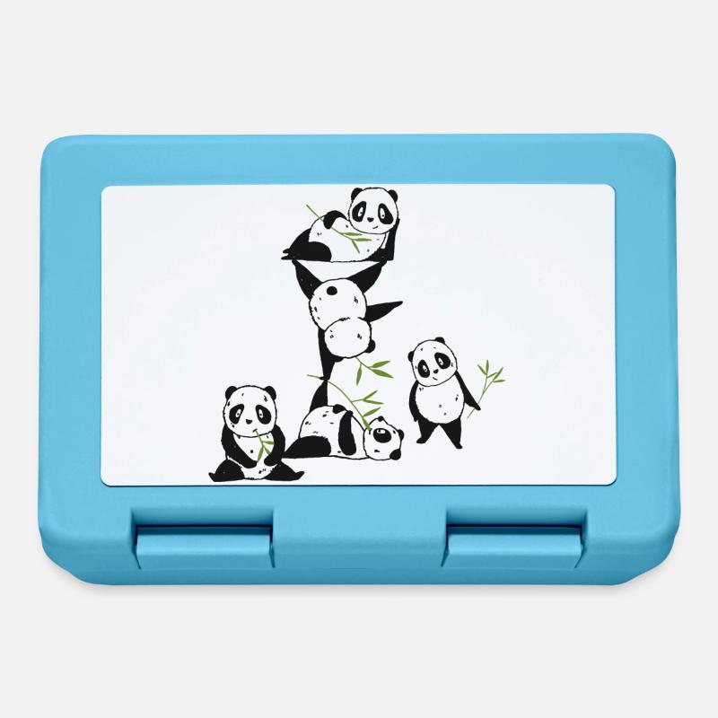 Panda Party - Boîte à goûter - bleu saphir