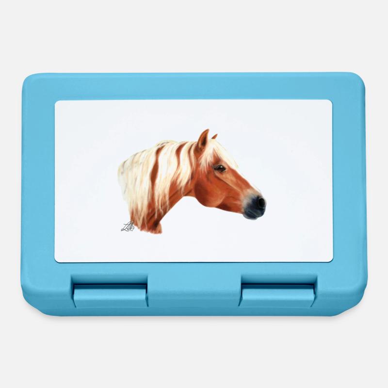 Haflinger Pferd / horse - Lunchbox - sapphire blue