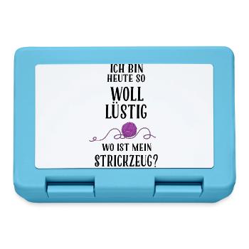 Wollüstig Strickzeug - Brotdose - Saphirblau - Vorne