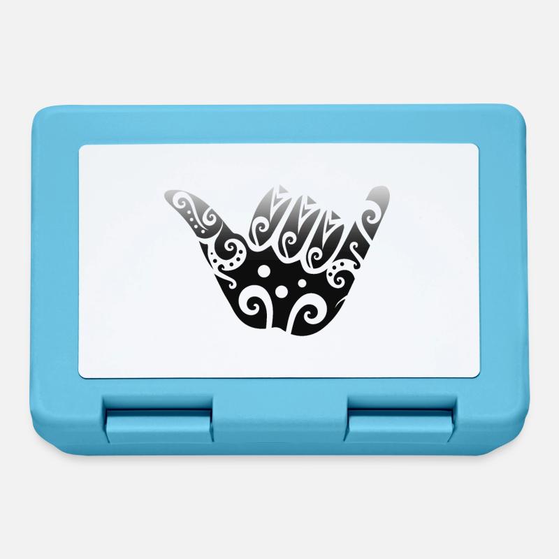 Maori Shaka Sign Black Idée Cadeau - Boîte à goûter - bleu saphir