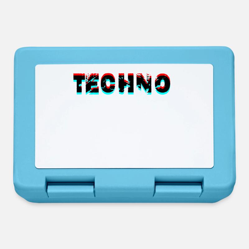 techno music design - Brotdose - Saphirblau