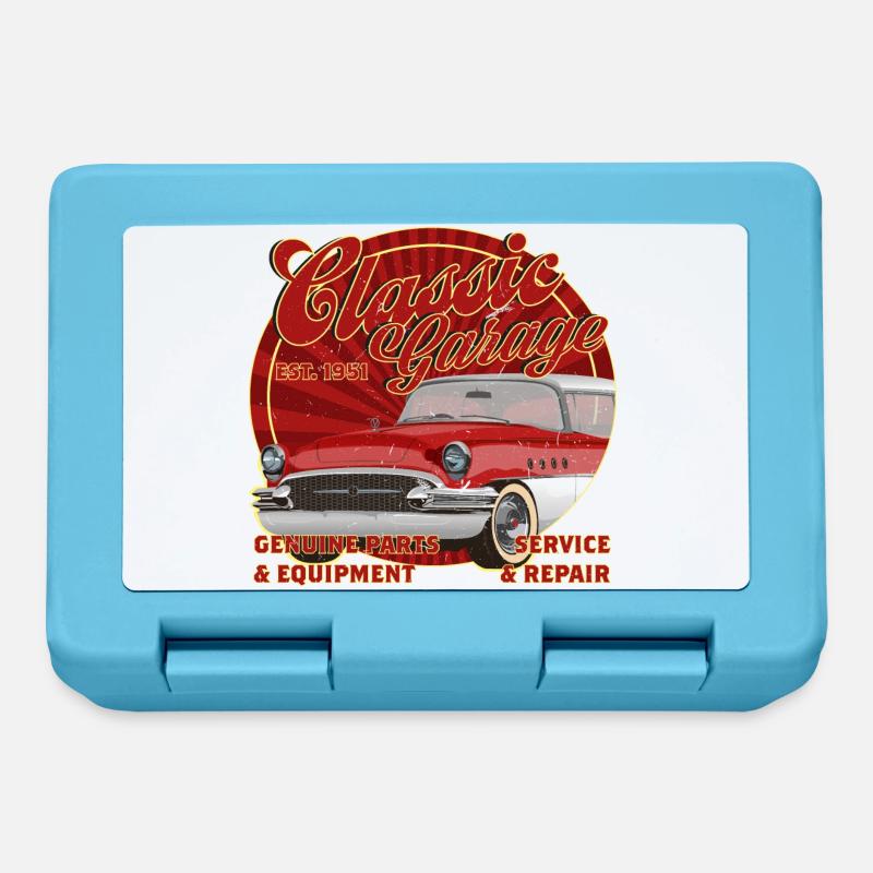 Classic Garage Rockabilly Oldtimer - Brotdose - Saphirblau