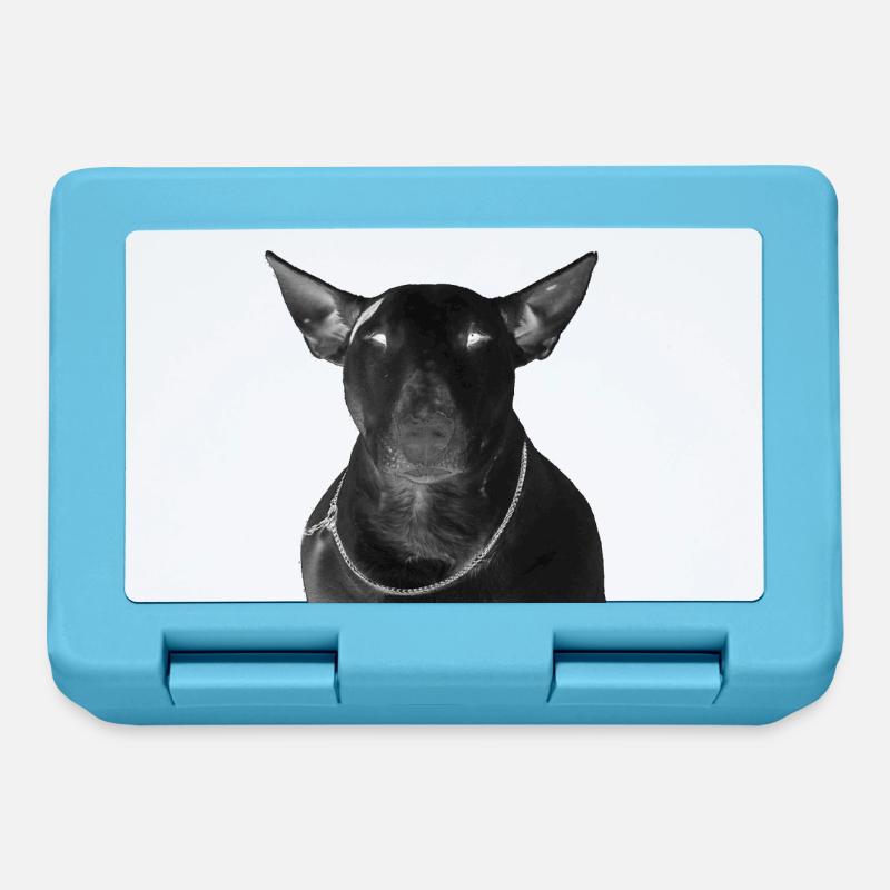Black Bull Terrier aime mon chien - Boîte à goûter - bleu saphir