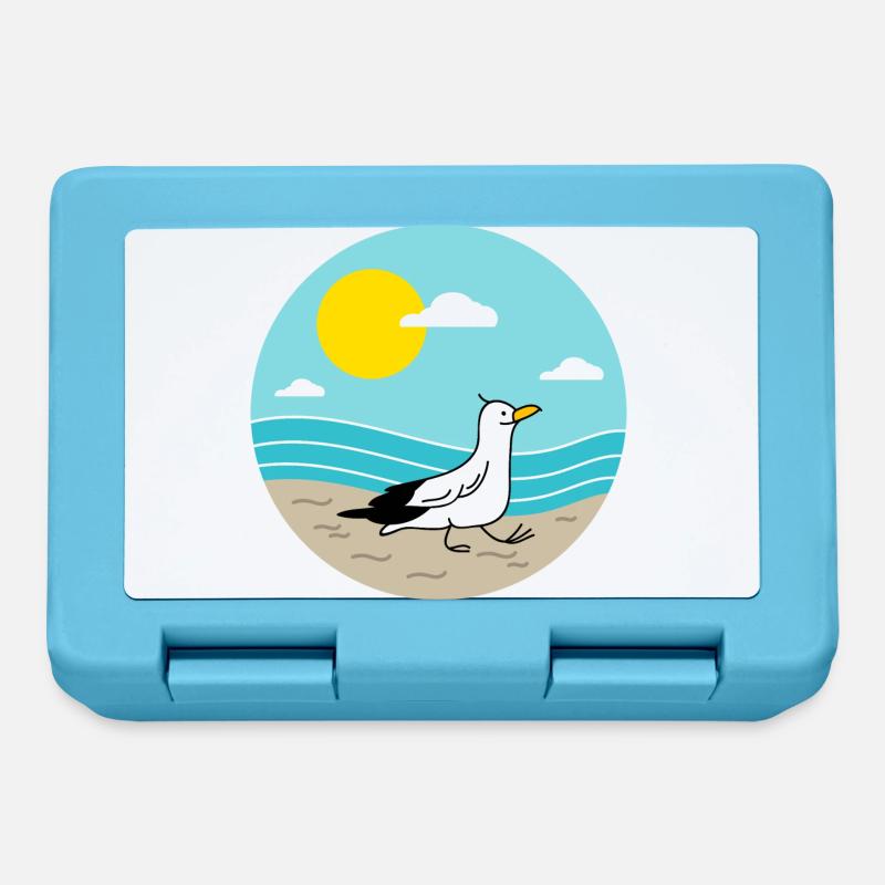 Möwe am Meer - Brotdose - Saphirblau