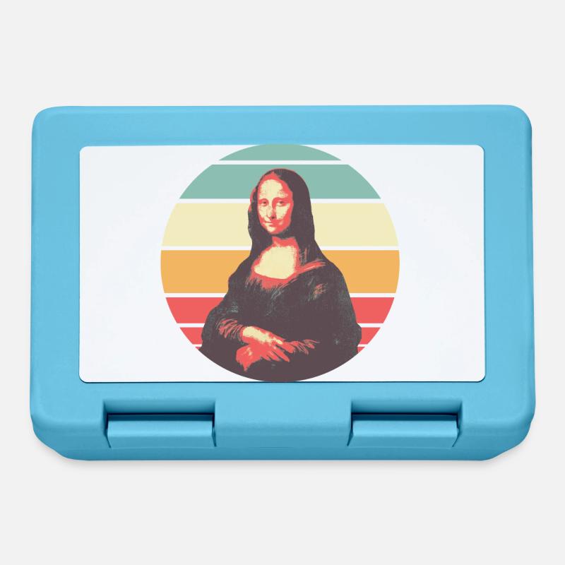 Retro Mona Lisa - Brotdose - Saphirblau