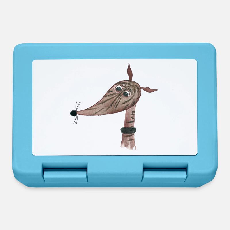 Greyhound brindle dark - Lunchbox - sapphire blue