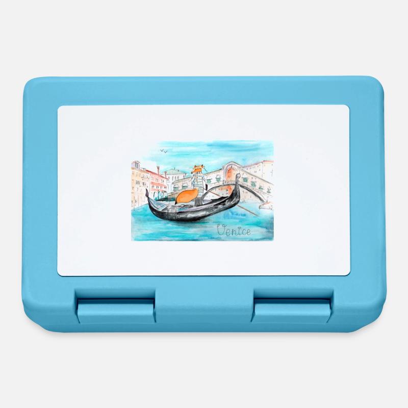 Renard à Venise comme gondolier - Boîte à goûter - bleu saphir